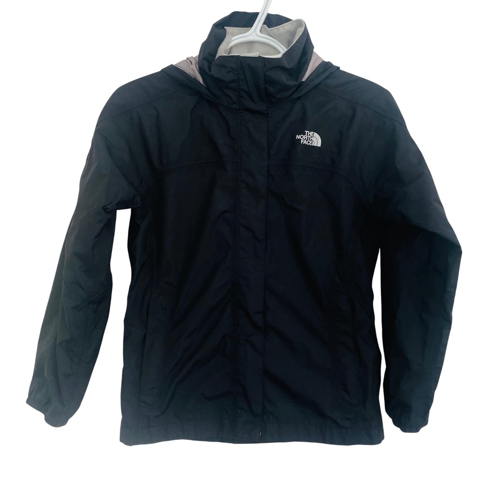 The North Face Kids Black Raincoat with Gray Lining